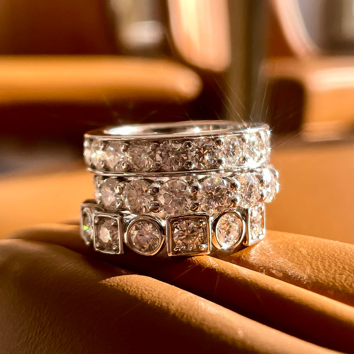 3.5 MM D Color Moissanite Eternity Band