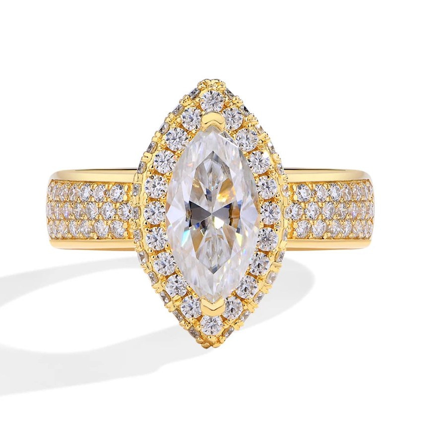 2 CT Marquise Cut Moissanite Engagement Ring