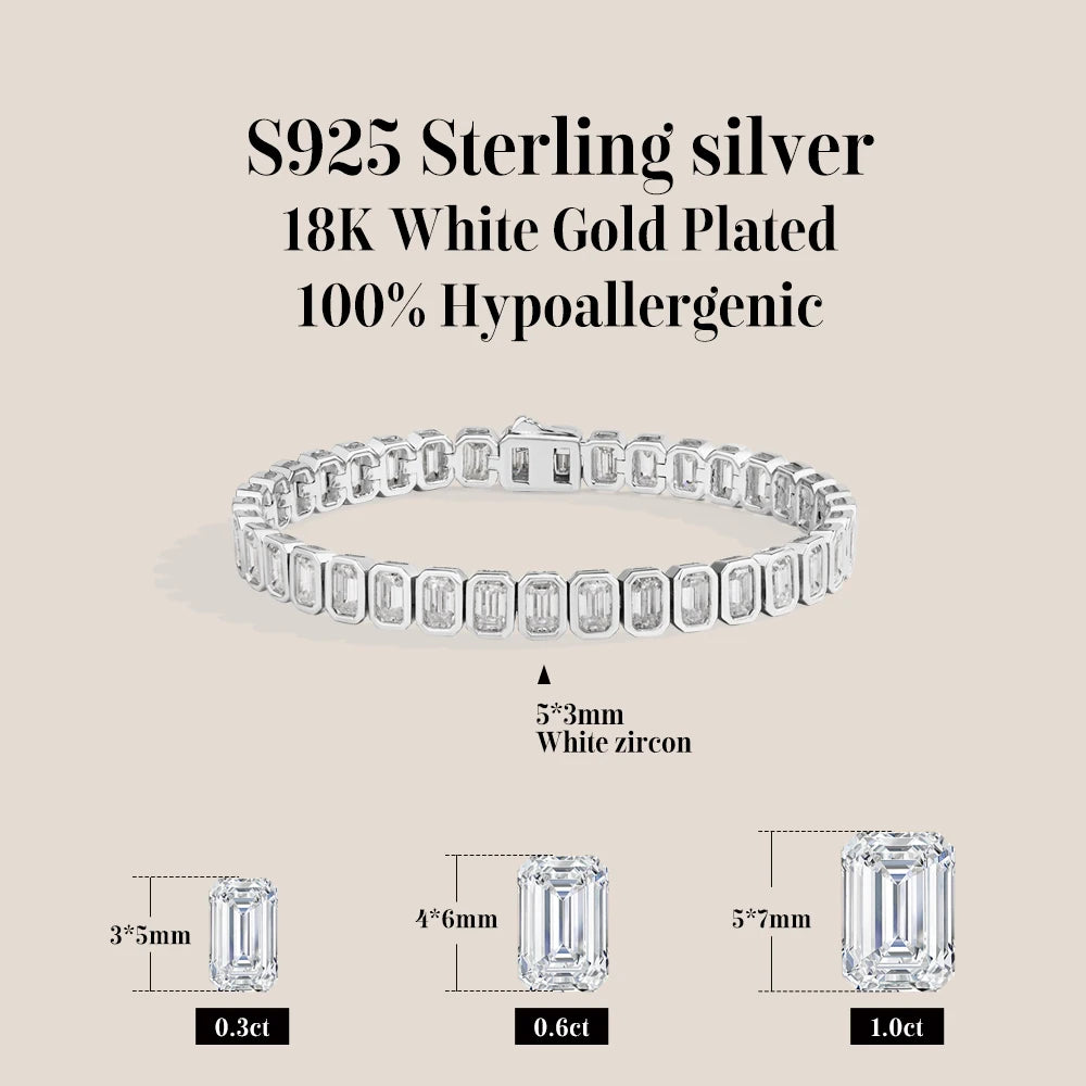 VVS1 Emerald Cut Horsehead Moissanite Bracelet