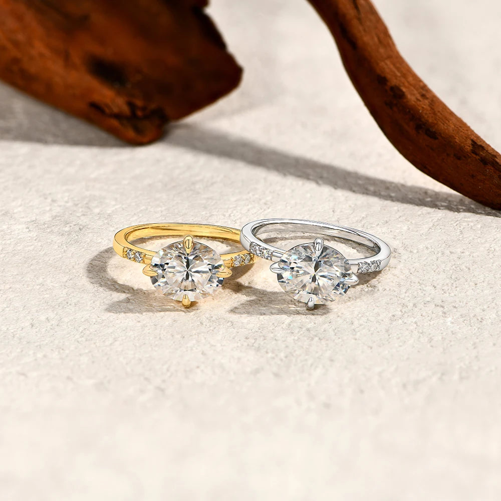 4 CT Oval Cut Moissanite Engagement Ring