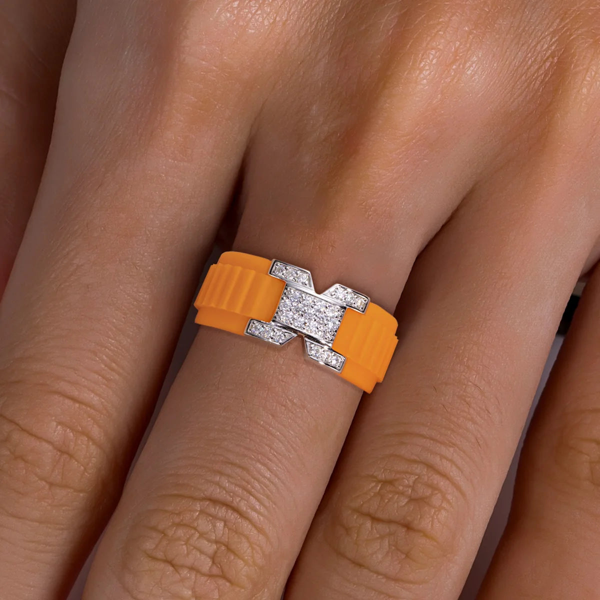 Moissanite Silicone Engagement Ring