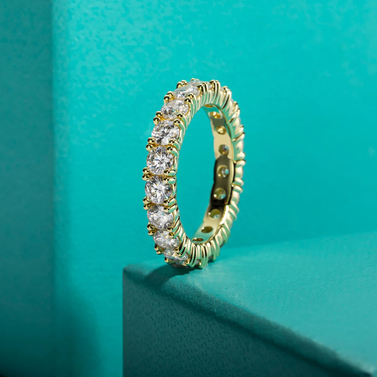 3.5 MM D Color Moissanite Eternity Band Ring