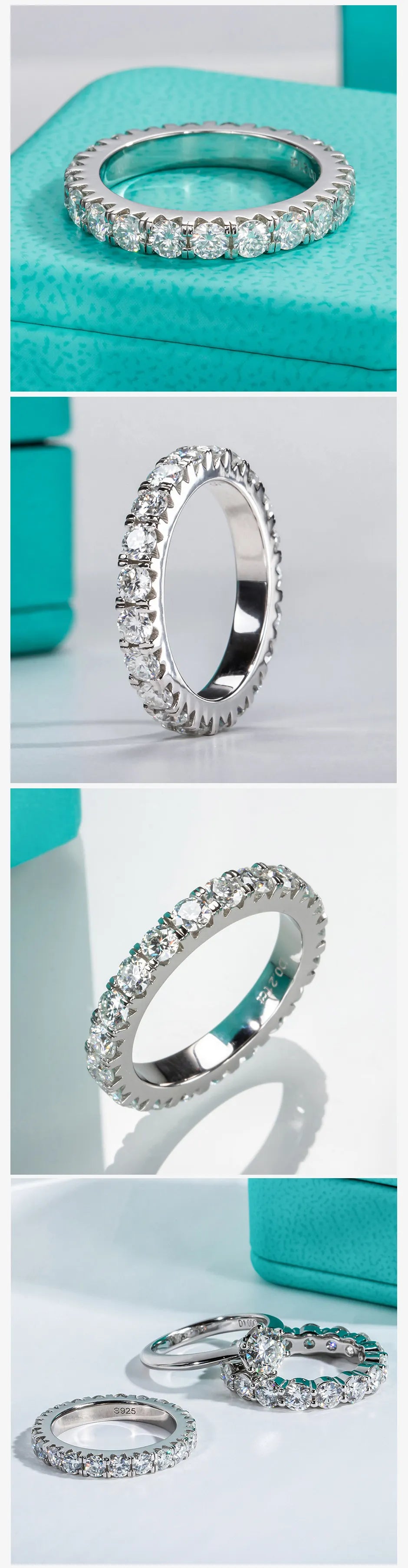 3 MM Round Cut Full Eternity Moissanite Band