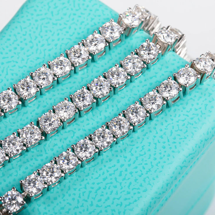 6.5mm 24-29cttw D Color Moissanite Diamond Tennis Bracelet.