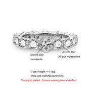 GK Moissanites 4mm D Color Heart Moissanite Wedding Band Ring
