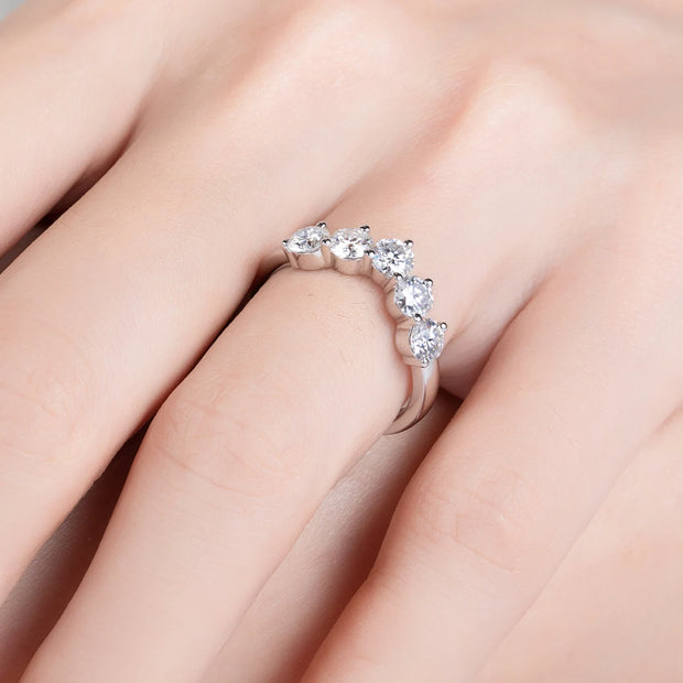GK Moissanites 4mm 1.5cttw D Color Moissanite Wedding Band