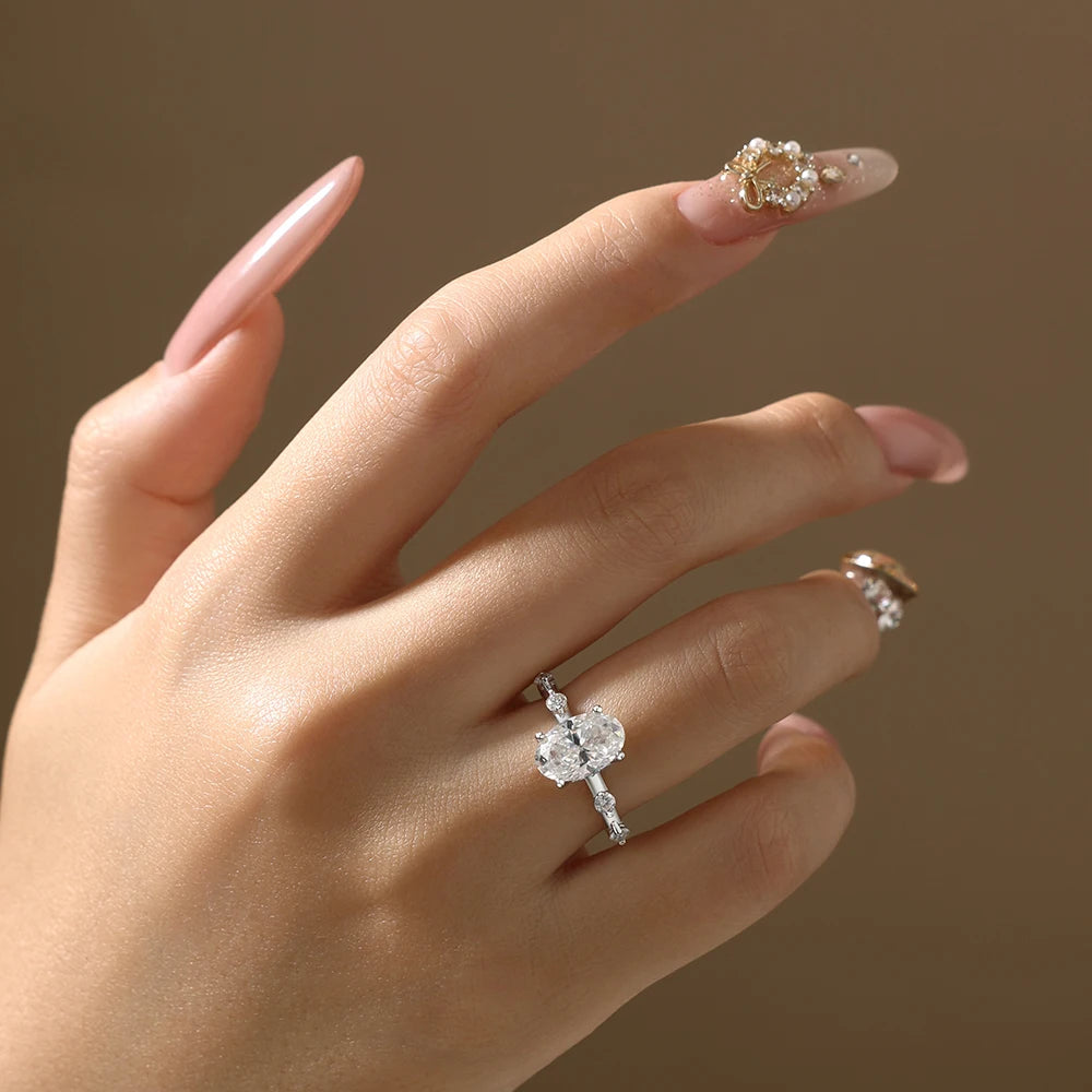 3 CT Oval Cut Moissanite Ring