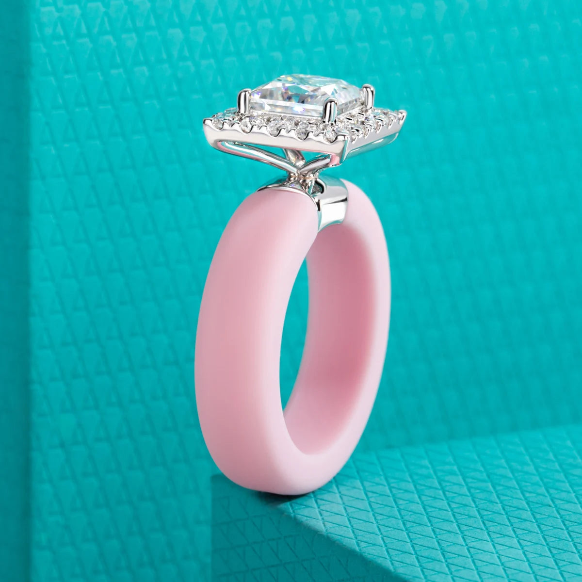 2 CT Princess Cut Moissanite Silicone Ring