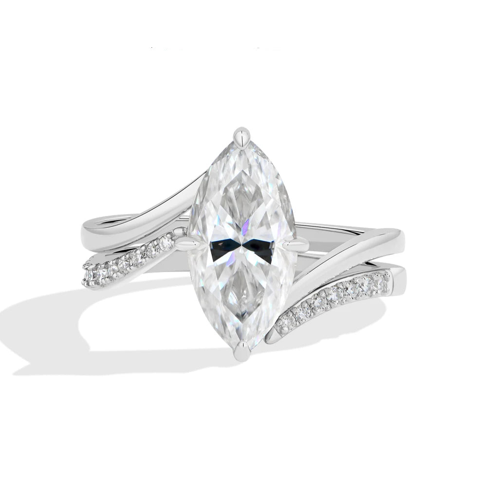 3 CT Marquise Cut Moissanite Engagement Ring