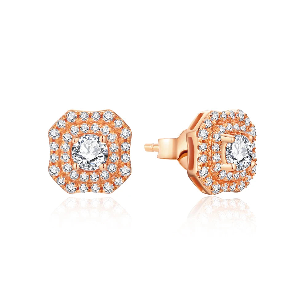 D VVS1 Color Stud Earrings For Women.