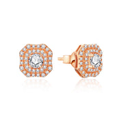D VVS1 Color Stud Earrings For Women.