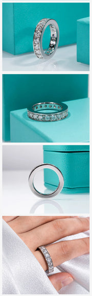 GK Moissanites 3.5mm D Color Moissanite Eternity Band Ring