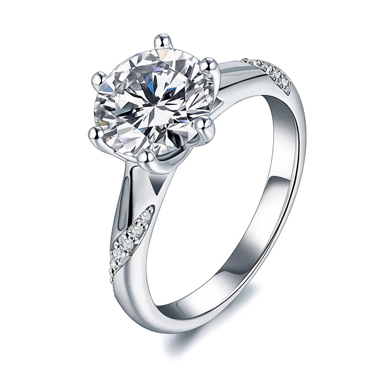 VVS1 D Colo 8MM Moissanite Engagement Ring | Round Cut.