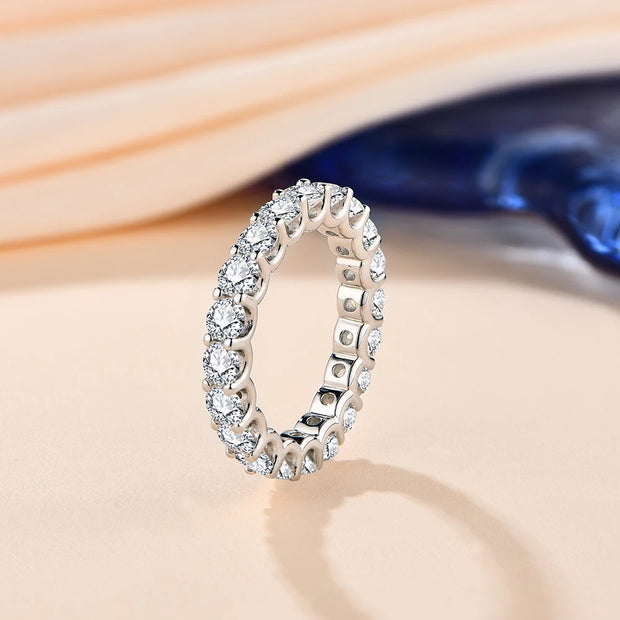 VVS1 D Color Moissanite Eternity Wedding Band.