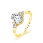 VVS1 D Color Pear Shaped Moissanite Engagement Ring | 2CT.