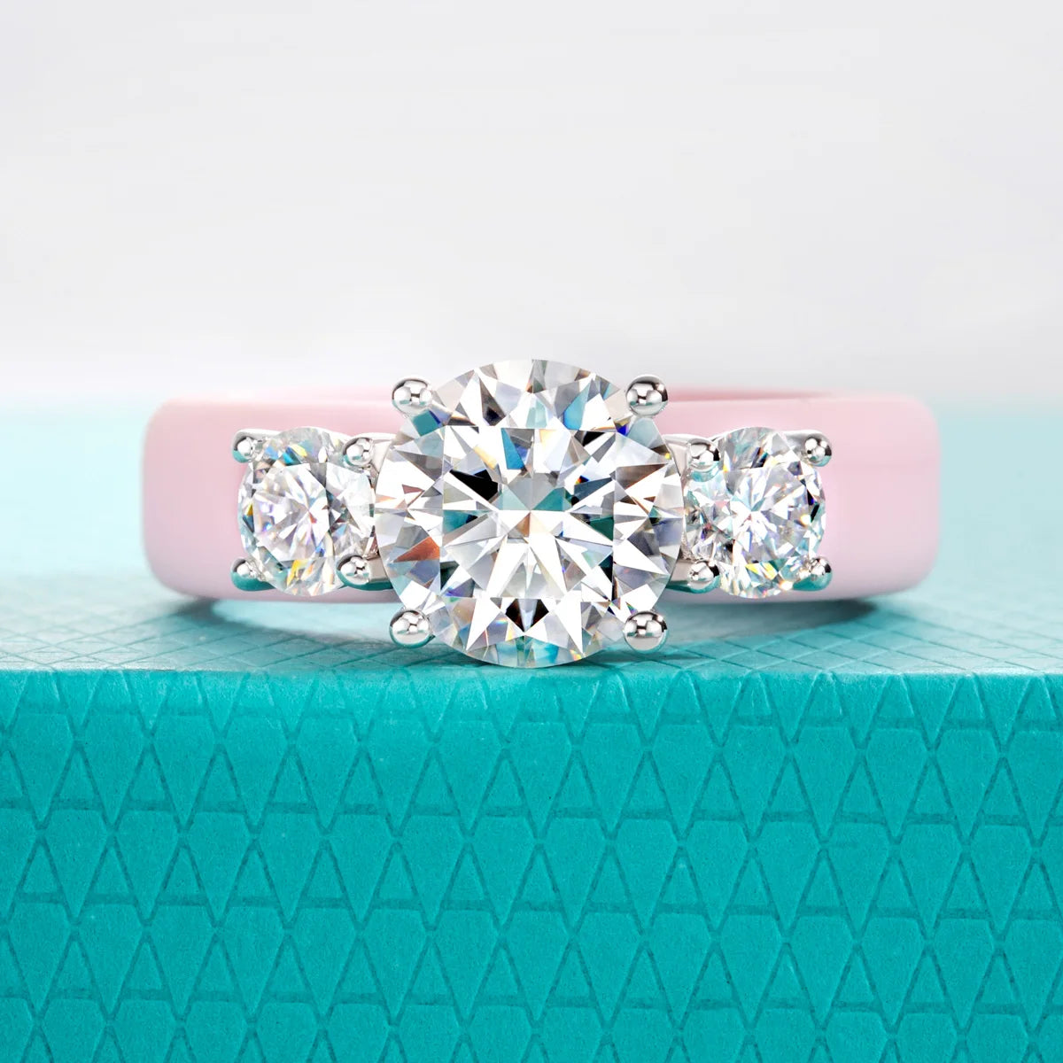 4 CTTW Three-Stone Moissanite Silicone Ring