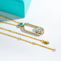 2ct D Color Moissanite Pin Necklace and Earrings Set.