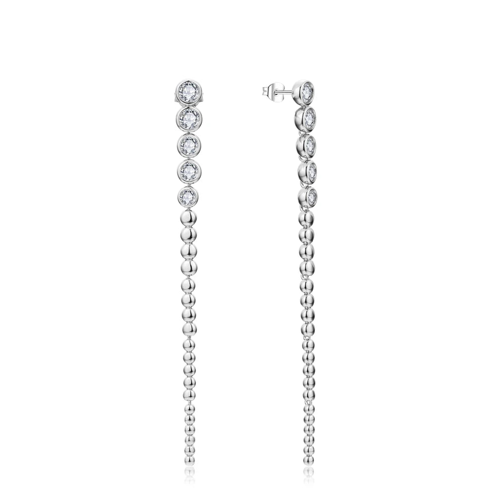 VVS1 D Color 4.5mm Moissanite Drop Earrings | S925.