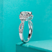 GK Moissanites 2ct Oval Cut D Color Moissanite Halo Engagement Rings