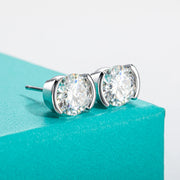 1ct/2ct D Color Oval Shape Moissanite Stud Earrings.