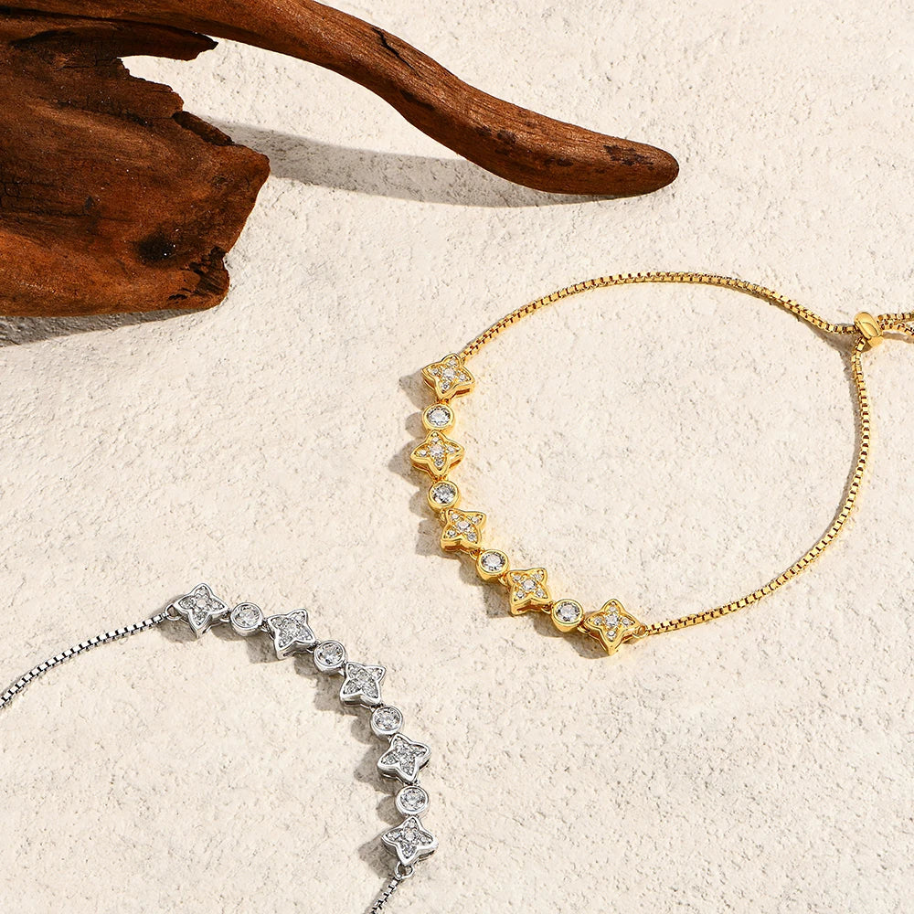 Four-Pointed Star Moissanite Bracelet