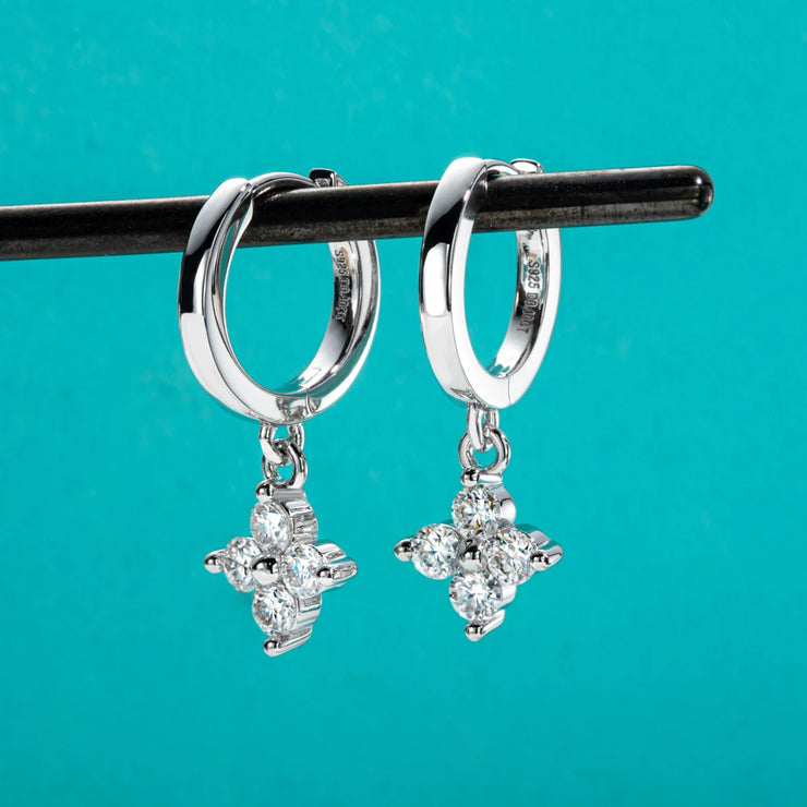 3mm Moissanite Hoop Earrings - Women's Huggies.