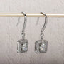 1 Carat Cushion Cut Moissanite Drop Earrings.