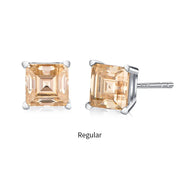 5*5 VVS 1 D Color Prince Cut Moissanite Stud Earrings | S925.