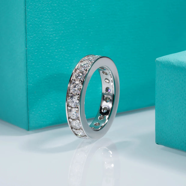 GK Moissanites 3.5mm D Color Moissanite Eternity Band Ring
