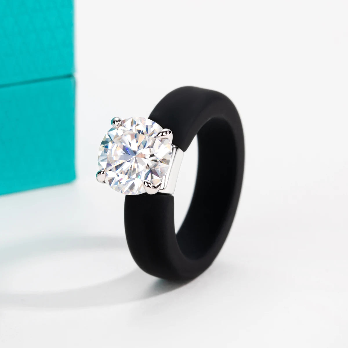 3.5 CT Round Moissanite Silicone Ring