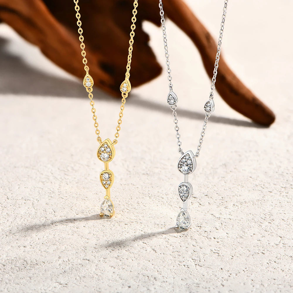 Water Drop Y-Shape Moissanite Necklace