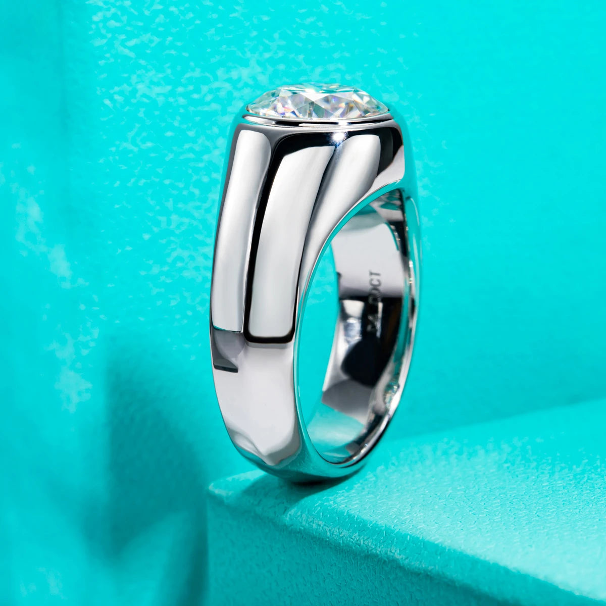 4 CT D Color Moissanite Men's Ring