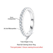 2 MM Round Cut Moissanite Wedding Band Ring