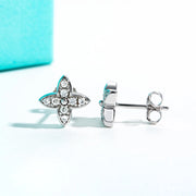 1.5mm D Color Moissanite Cross Stud Earrings.