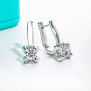 1cttw Moissanite Huggie Earrings - 925 Sterling Silver D Color Lab Created Diamond Hoop Earrings for Women.