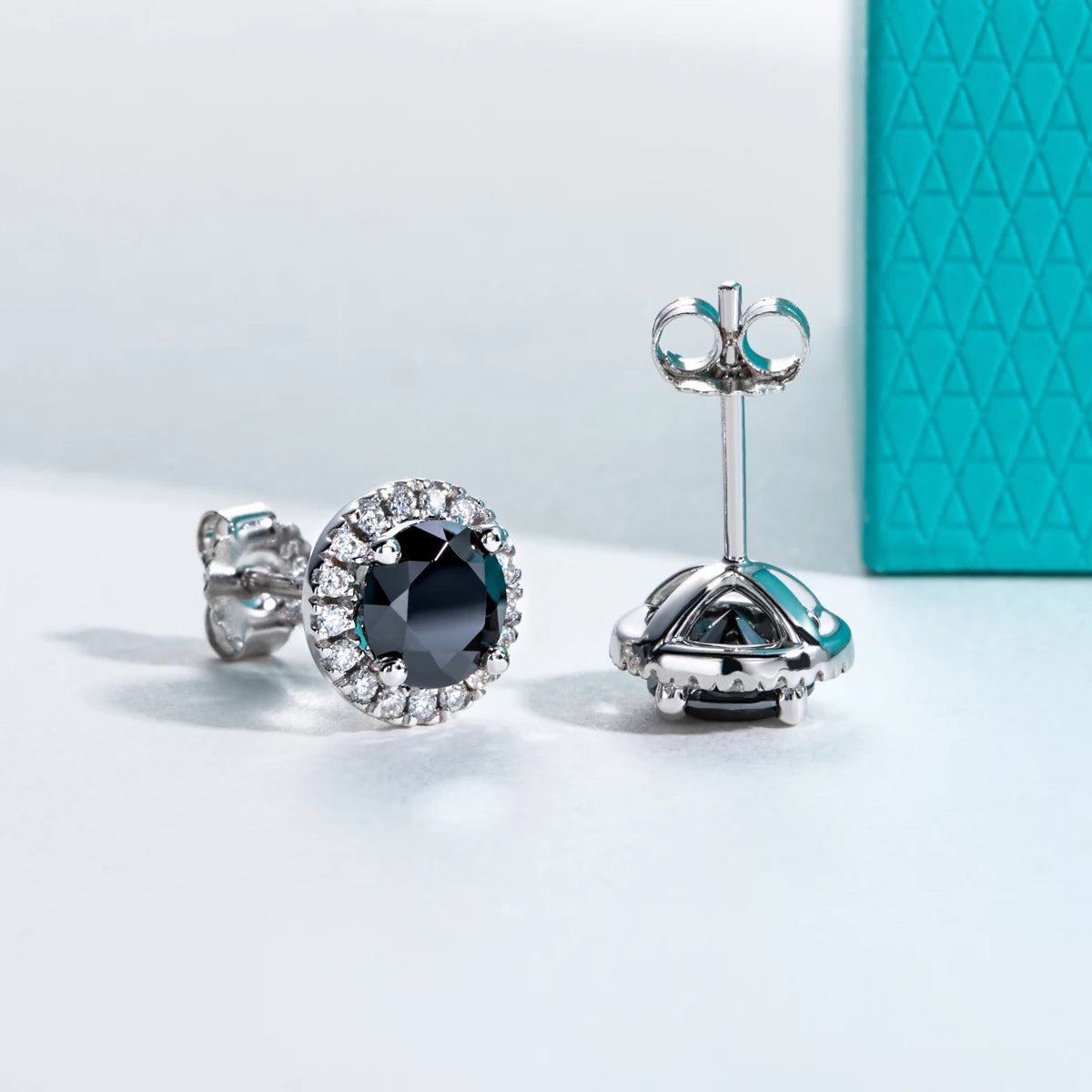 1 CT Black Moissanite Classic Stud Earring