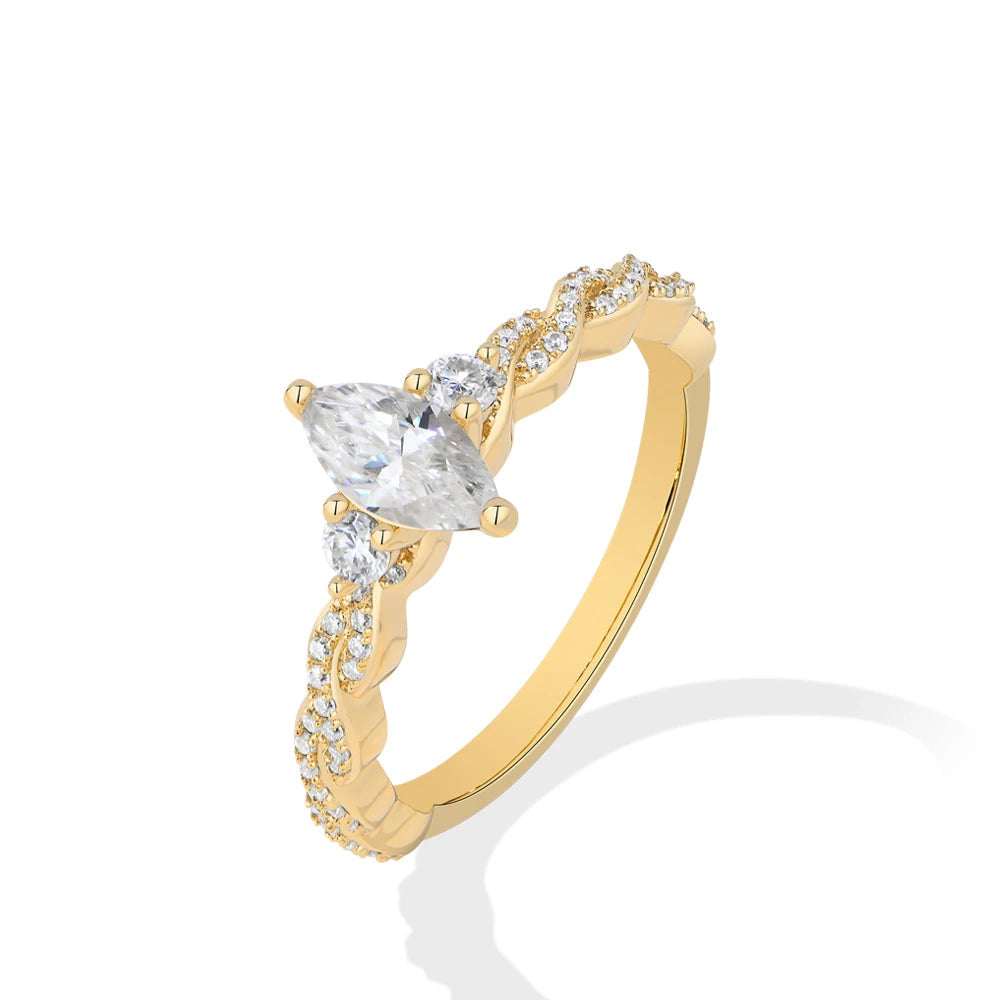 0.5 CT Marquise Cut Moissanite Promise Ring