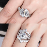 GK Moissanites 2ct Oval Cut D Color Moissanite Halo Engagement Rings