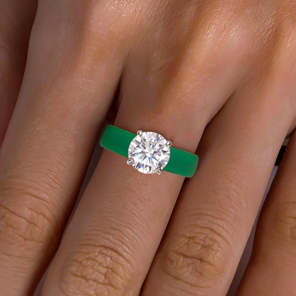 3.5 CT Round Moissanite Silicone Ring