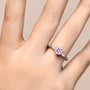 VVS1 D Color 6.5mm Pink Moissanite Ring.