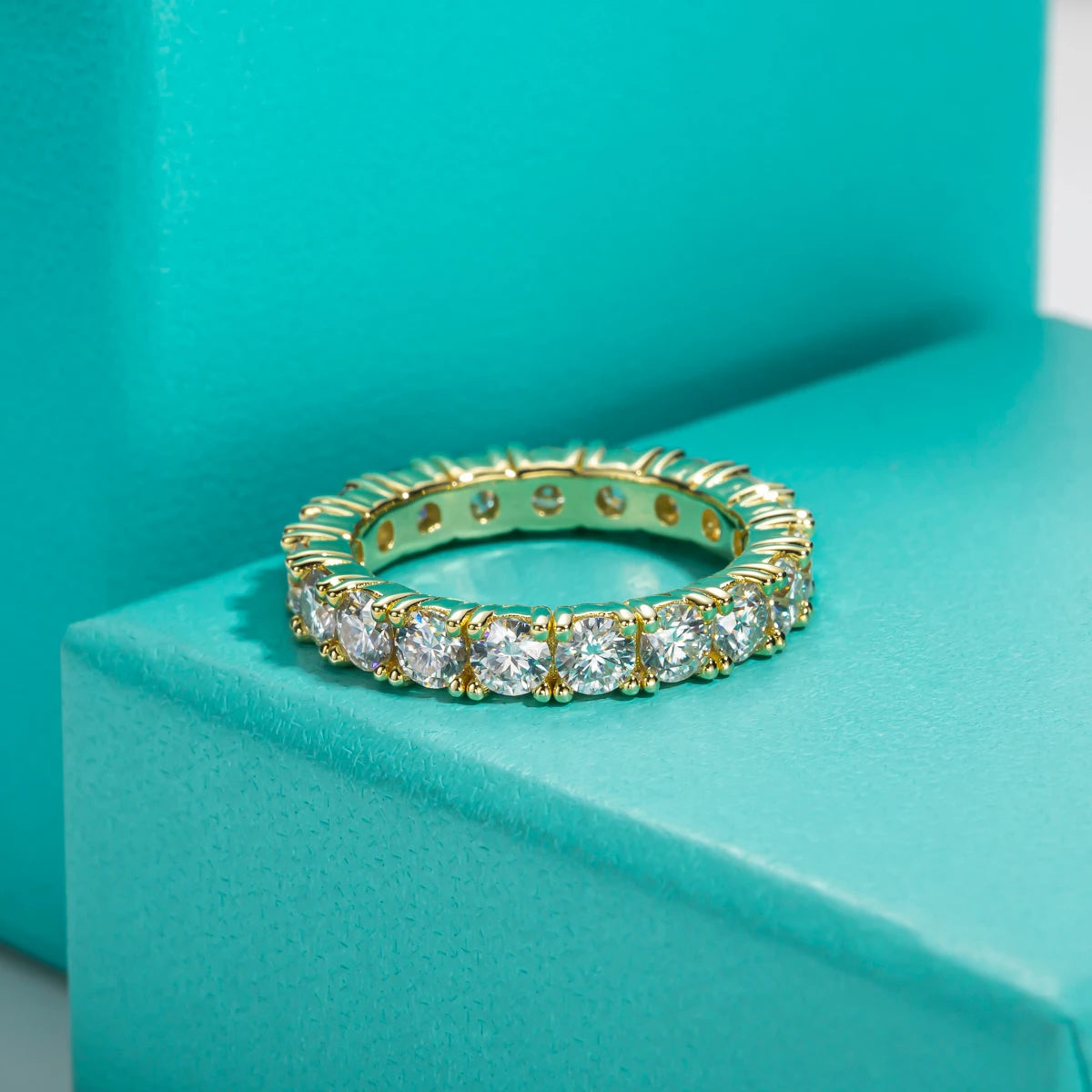 3.5 MM D Color Moissanite Eternity Band Ring
