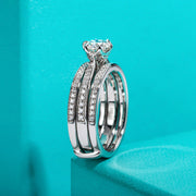 1 CT D Color 3 Piece Moissanite Engagement Ring.