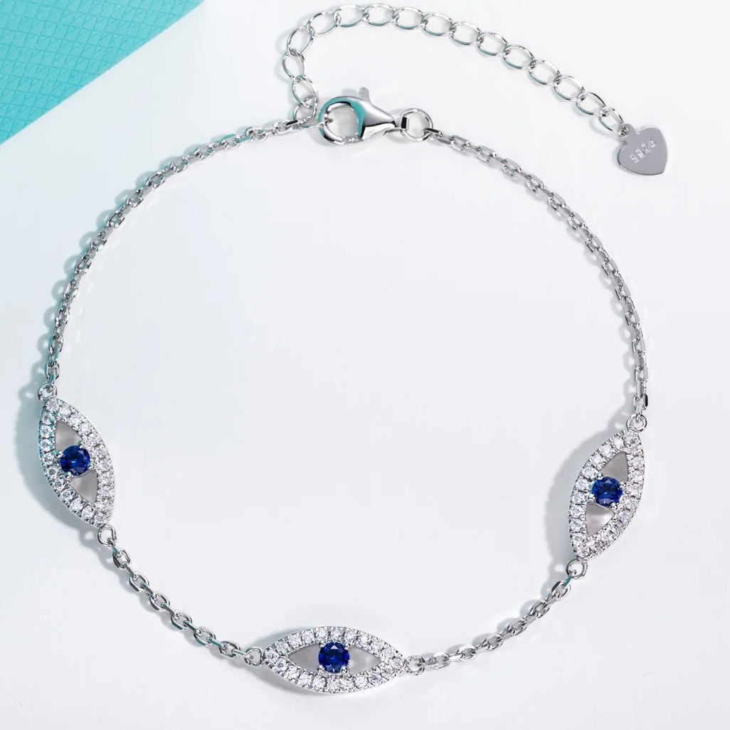 VVS1 Moissanite Evil Eye Bracelet