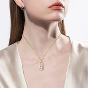 2ct D Color Moissanite Pin Necklace and Earrings Set.