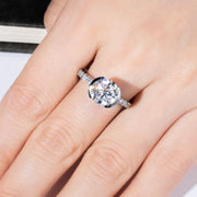 VVS1 D Color 3CT Moissanites Engagement Ring | 18K Gold Plated.