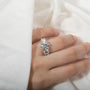 5CT D Color Moissanite Three Stone Engagement Ring.