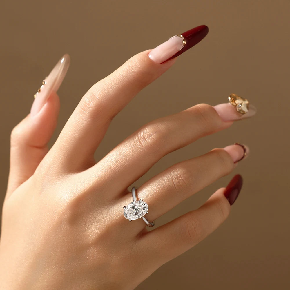4.5 CT Oval Cut Moissanite Engagement Ring