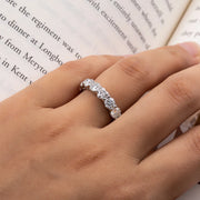 GK Moissanites 4mm D Color Heart Moissanite Wedding Band Ring