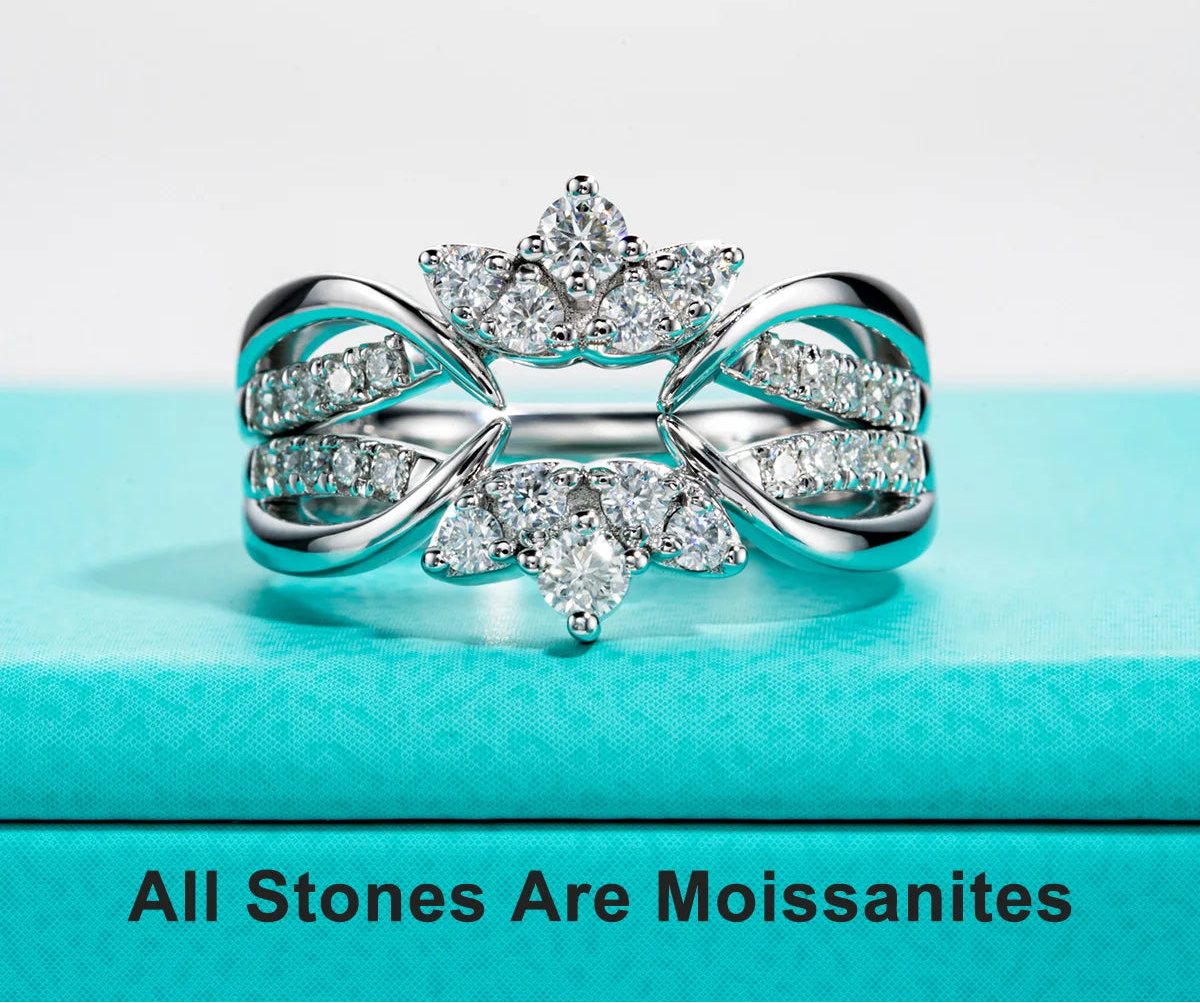 VVS1 D Color Moissanite Bridal Band Set