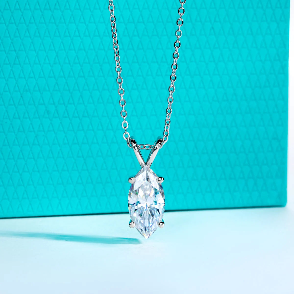 VVS1 D Color Marquise Cut Moissanite Pendant Necklace